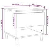 Comodini 2 pz Grigio Cemento 50x46x50 cm in Legno truciolato