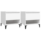 Tavolini 2 pz Bianchi 50x46x50 cm in Legno truciolato