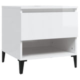 Tavolino Bianco Lucido 50x46x50 cm in Legno truciolato