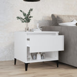 Tavolino Bianco Lucido 50x46x50 cm in Legno truciolato