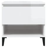 Tavolino Bianco Lucido 50x46x50 cm in Legno truciolato