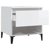 Tavolino Bianco Lucido 50x46x50 cm in Legno truciolato