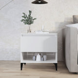 Tavolino Bianco Lucido 50x46x50 cm in Legno truciolato