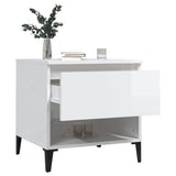 Tavolini 2pz Bianco Lucido 50x46x50 cm in Legno truciolato