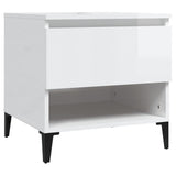 Tavolini 2pz Bianco Lucido 50x46x50 cm in Legno truciolato
