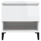 Tavolini 2pz Bianco Lucido 50x46x50 cm in Legno truciolato