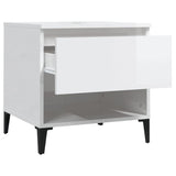 Tavolini 2pz Bianco Lucido 50x46x50 cm in Legno truciolato