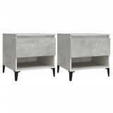 Tavolini 2pz Grigio Cemento 50x46x50 cm in Legno truciolato