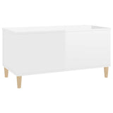 Tavolino Salotto Bianco Lucido 90x44,5x45 cm Legno truciolato