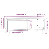 Tavolino da Salotto Nero 90x50x36,5 cm in Legno truciolato