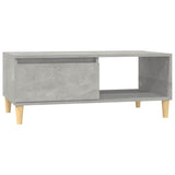 Tavolino Salotto Grigio Cemento 90x50x36,5 cm Legno truciolato
