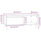Tavolino Salotto Grigio Cemento 90x50x36,5 cm Legno truciolato