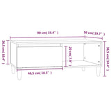 Tavolino Salotto Grigio Sonoma 90x50x36,5 cm Legno truciolato