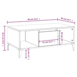 Tavolino da Salotto Rovere Fumo 90x50x36,5 cm Legno truciolato