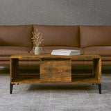 Tavolino da Salotto Rovere Fumo 90x50x36,5 cm Legno truciolato