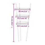 Supporti Piante da Giardino con 3 Anelli 5pz Verde 75cm Acciaio