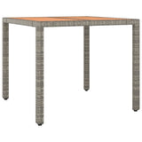 Tavolo Giardino Piano Legno Grigio Polyrattan e Massello Acacia