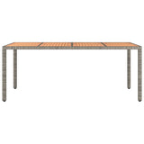 Tavolo Giardino Piano Legno Grigio Polyrattan e Massello Acacia
