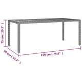 Tavolo Giardino Piano Legno Grigio Polyrattan e Massello Acacia