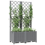 Fioriera da Giardino con Graticcio Grigio Chiaro 80x40x136cm PP