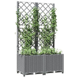 Fioriera da Giardino con Graticcio Grigio Chiaro 80x40x136cm PP