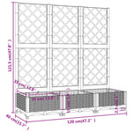 Fioriera Giardino e Graticcio Grigio Chiaro 120x40x121,5cm PP