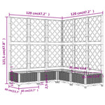 Fioriera Giardino e Graticcio Grigio Chiaro 120x120x121,5cm PP