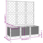 Fioriera da Giardino con Graticcio Bianco 120x40x136 cm PP