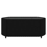 Set Divani da Giardino 3 pz con Cuscini Nero in Polyrattan