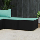Poggiapiedi da Giardino con Cuscini in Polyrattan Nero