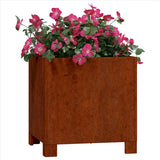 Fioriera con Gambe Ruggine 30x30x30 cm Acciaio Corten