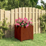 Fioriera con Gambe Ruggine 30x30x30 cm Acciaio Corten