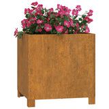 Fioriera con Gambe Ruggine 42x40x43 cm Acciaio Corten