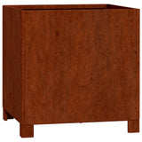 Fioriere con Gambe 2pz Ruggine 40x40x40 cm Acciaio Corten