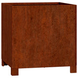 Fioriere con Gambe 2pz Ruggine 40x40x40 cm Acciaio Corten