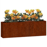 Fioriere da Parete 2 pz Ruggine in Acciaio Corten 53x10x17 cm