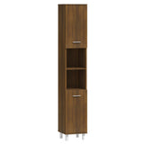 Armadietto Bagno Rovere Marrone 30x30x179 cm Legno truciolato