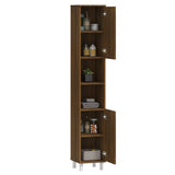 Armadietto Bagno Rovere Marrone 30x30x179 cm Legno truciolato