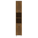 Armadietto Bagno Rovere Marrone 30x30x179 cm Legno truciolato