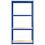 Scaffali a 4 Ripiani 3 pz Blu in Acciaio e Legno truciolato