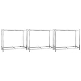 Portapneumatici a 2 Livelli 3pz Argento 110x40x110cm in Acciaio