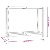 Portapneumatici a 2 Livelli 3pz Argento 110x40x110cm in Acciaio