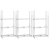 Portapneumatici a 3 Strati 3 pz Argento 110x40x200cm in Acciaio