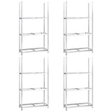 Portapneumatici a 3 Strati 4 pz Argento 110x40x200cm in Acciaio