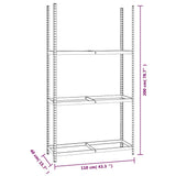 Portapneumatici a 3 Strati 4 pz Argento 110x40x200cm in Acciaio