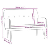Panca Grigio Chiaro 108x79x79 cm in Velluto