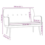 Panca Grigio Scuro 108x79x79 cm in Velluto