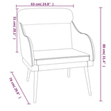 Poltrona Marrone 63x76x80 cm Velluto