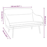 Panca Grigio Scuro 110x76x80 cm in Velluto