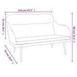 Panca Crema 110x76x80 cm in Velluto